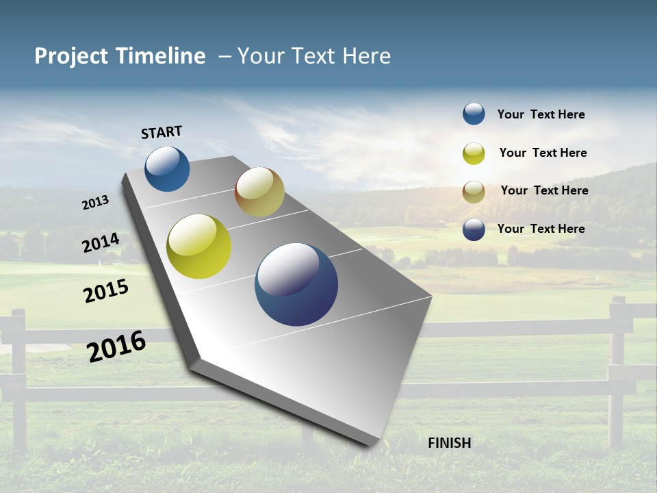 Golf Blue Saturated PowerPoint Template