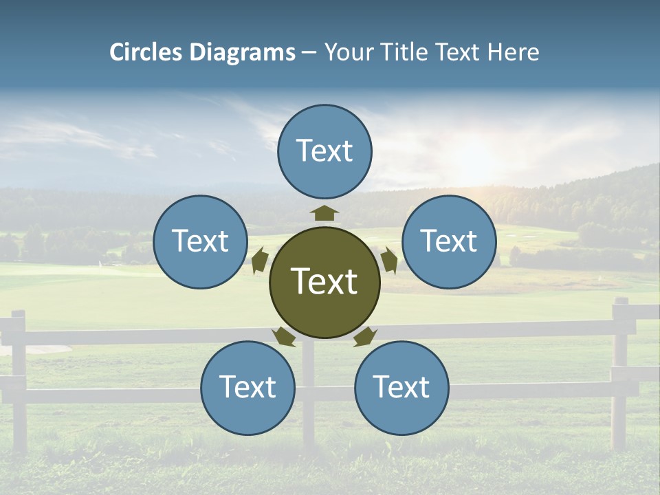 Golf Blue Saturated PowerPoint Template