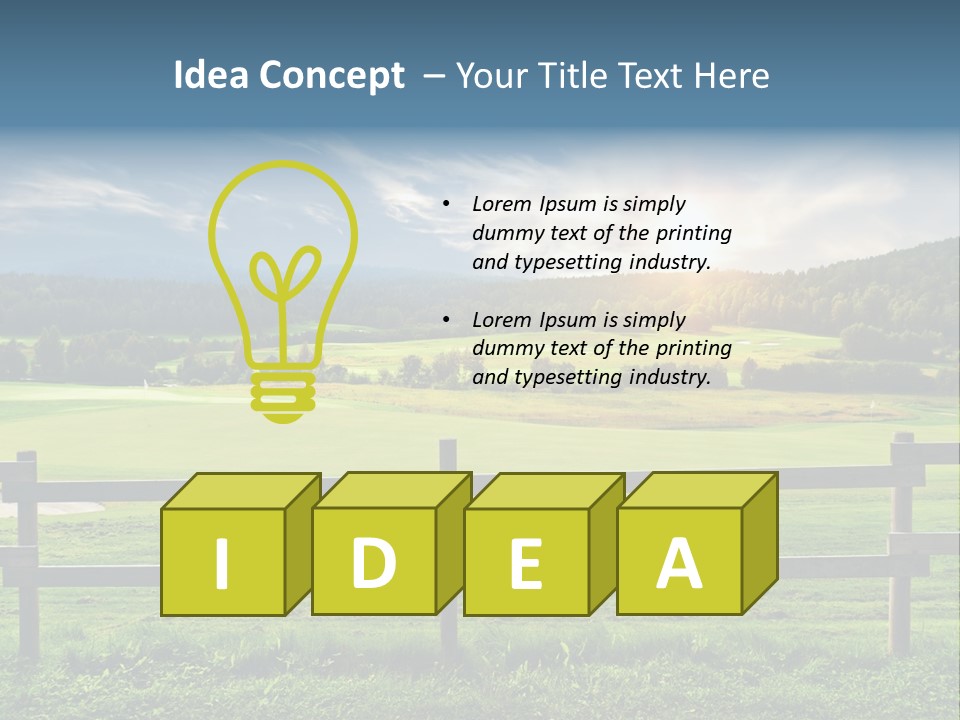 Golf Blue Saturated PowerPoint Template