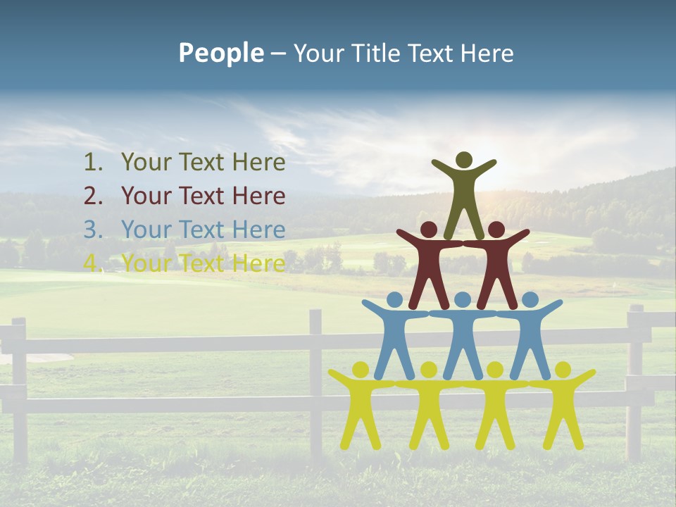 Golf Blue Saturated PowerPoint Template