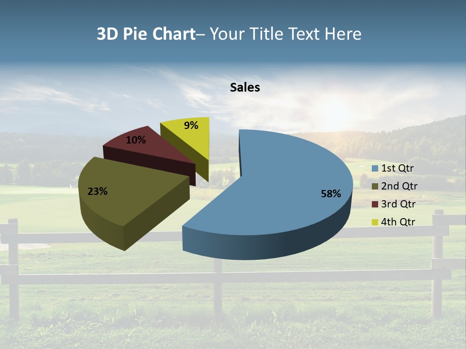 Golf Blue Saturated PowerPoint Template