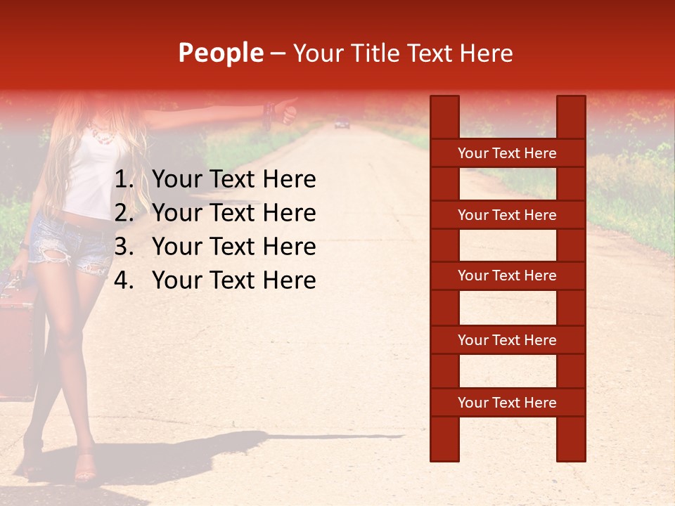 People Freedom Road PowerPoint Template