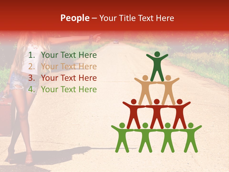People Freedom Road PowerPoint Template