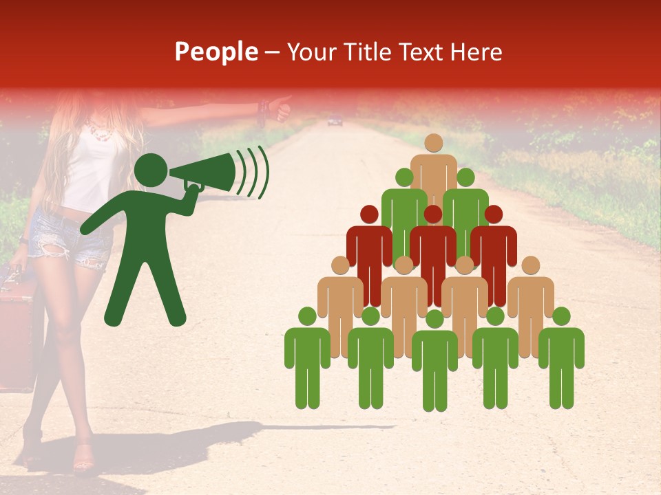 People Freedom Road PowerPoint Template