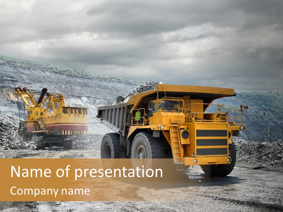 Digger Shovel Car PowerPoint Template