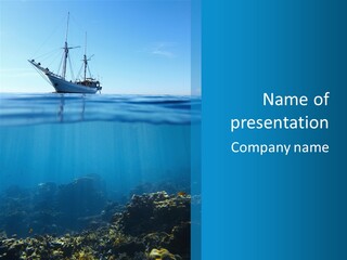 Sail Boat Pure Underwater PowerPoint Template