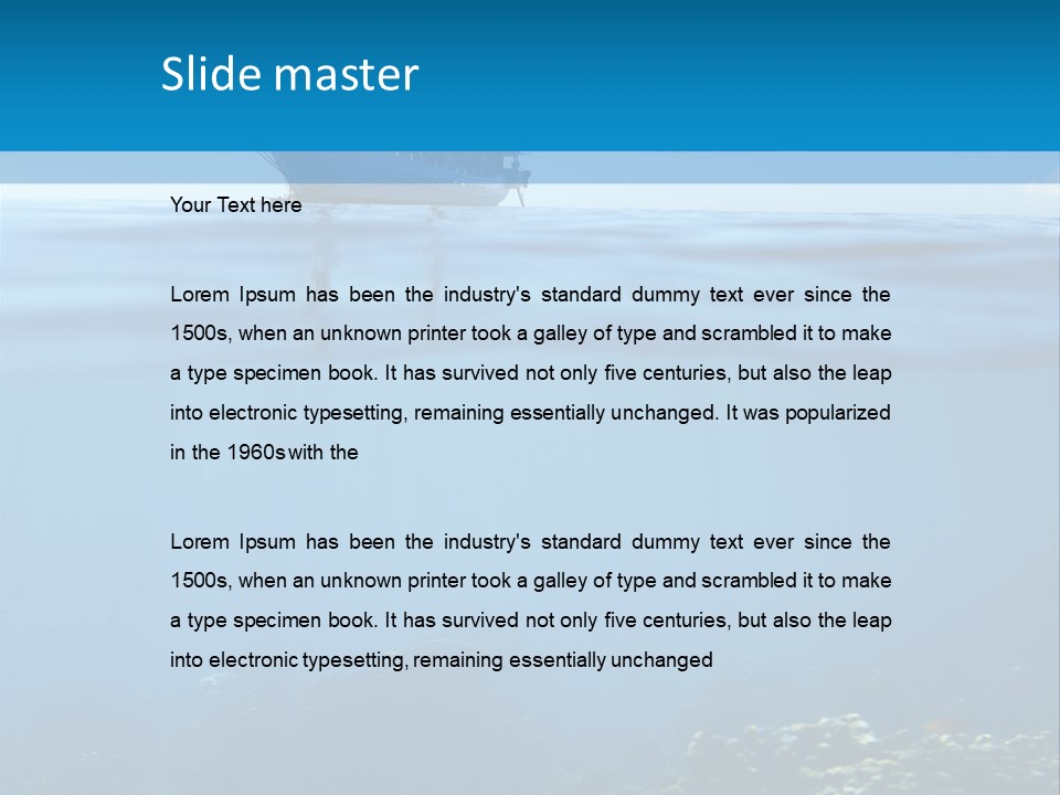 Sail Boat Pure Underwater PowerPoint Template