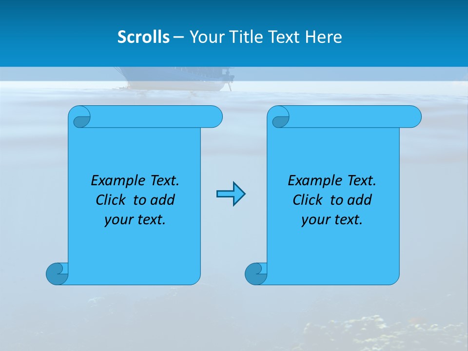 Sail Boat Pure Underwater PowerPoint Template