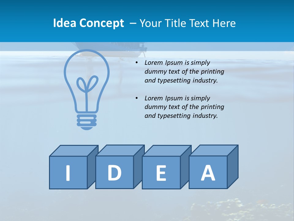 Sail Boat Pure Underwater PowerPoint Template