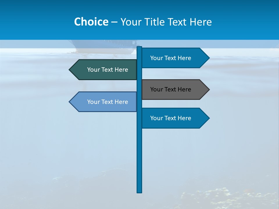 Sail Boat Pure Underwater PowerPoint Template