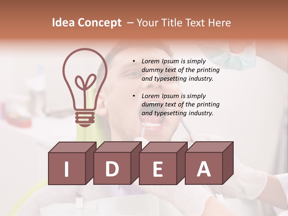 A Man Getting His Teeth Checked By A Dentist PowerPoint Template