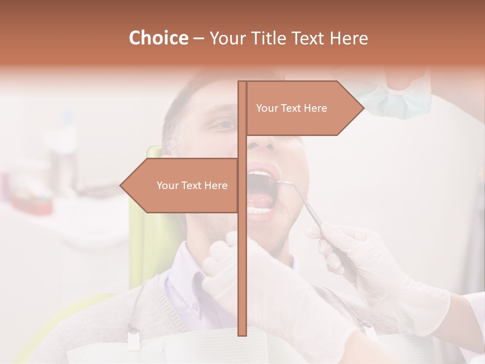 A Man Getting His Teeth Checked By A Dentist PowerPoint Template