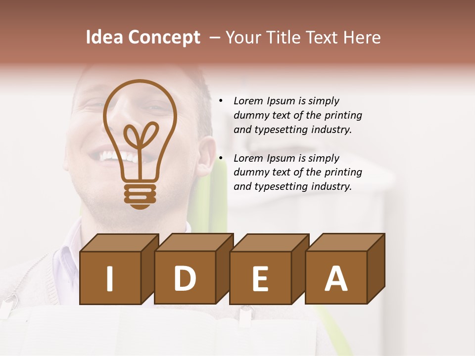 A Man Sitting In A Green Chair With His Eyes Closed PowerPoint Template