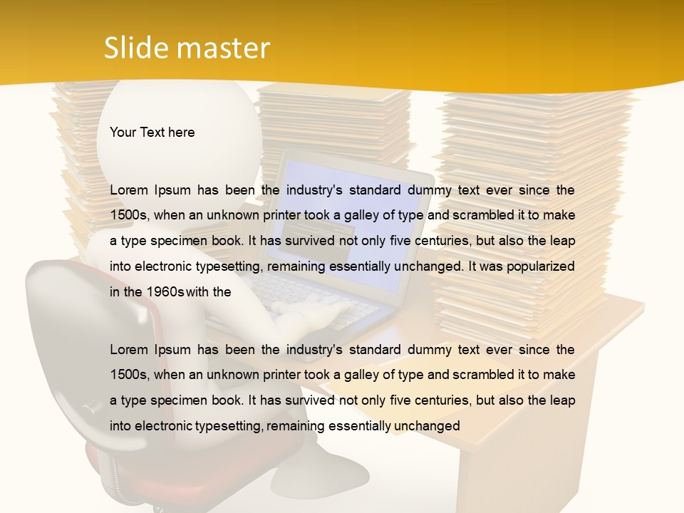 Paperwork Red Documents PowerPoint Template