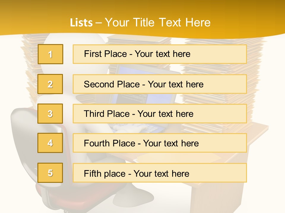 Paperwork Red Documents PowerPoint Template