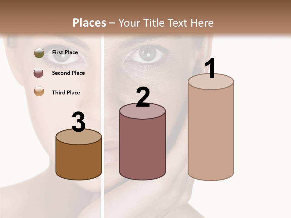 A Beautiful Woman With Blue Eyes Is Posing For The Camera PowerPoint Template