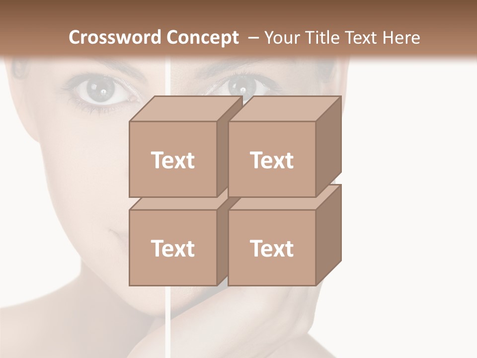 A Beautiful Woman With Blue Eyes Is Posing For The Camera PowerPoint Template