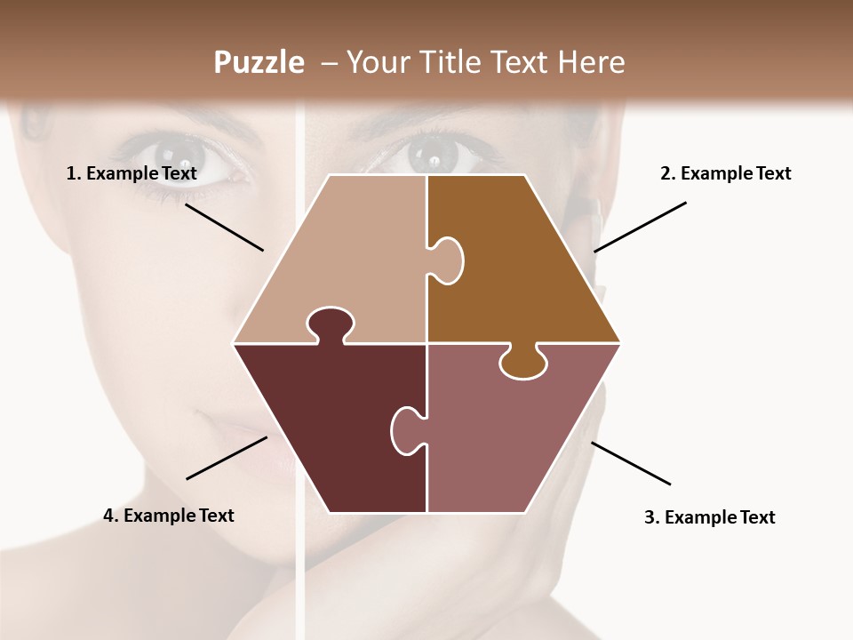 A Beautiful Woman With Blue Eyes Is Posing For The Camera PowerPoint Template