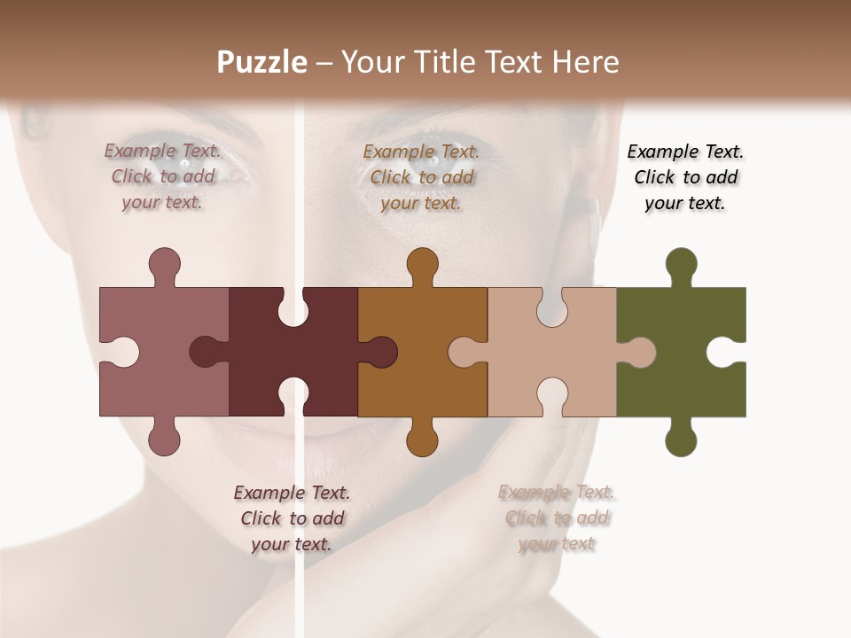 A Beautiful Woman With Blue Eyes Is Posing For The Camera PowerPoint Template