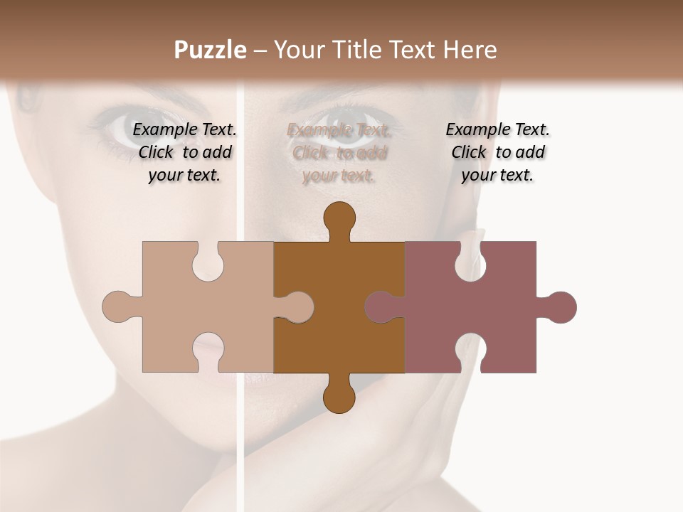 A Beautiful Woman With Blue Eyes Is Posing For The Camera PowerPoint Template