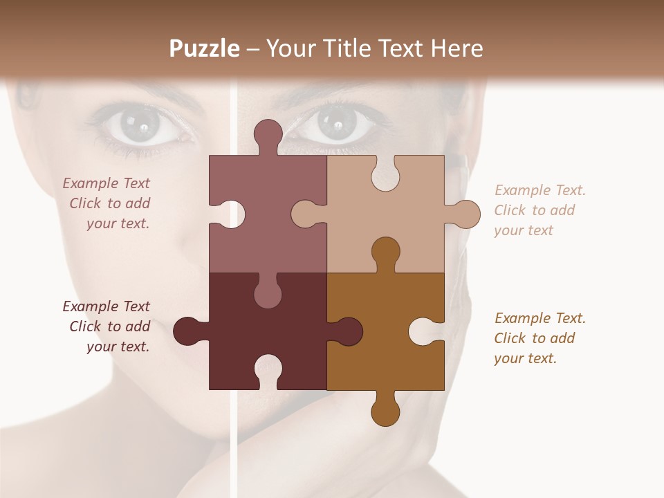 A Beautiful Woman With Blue Eyes Is Posing For The Camera PowerPoint Template