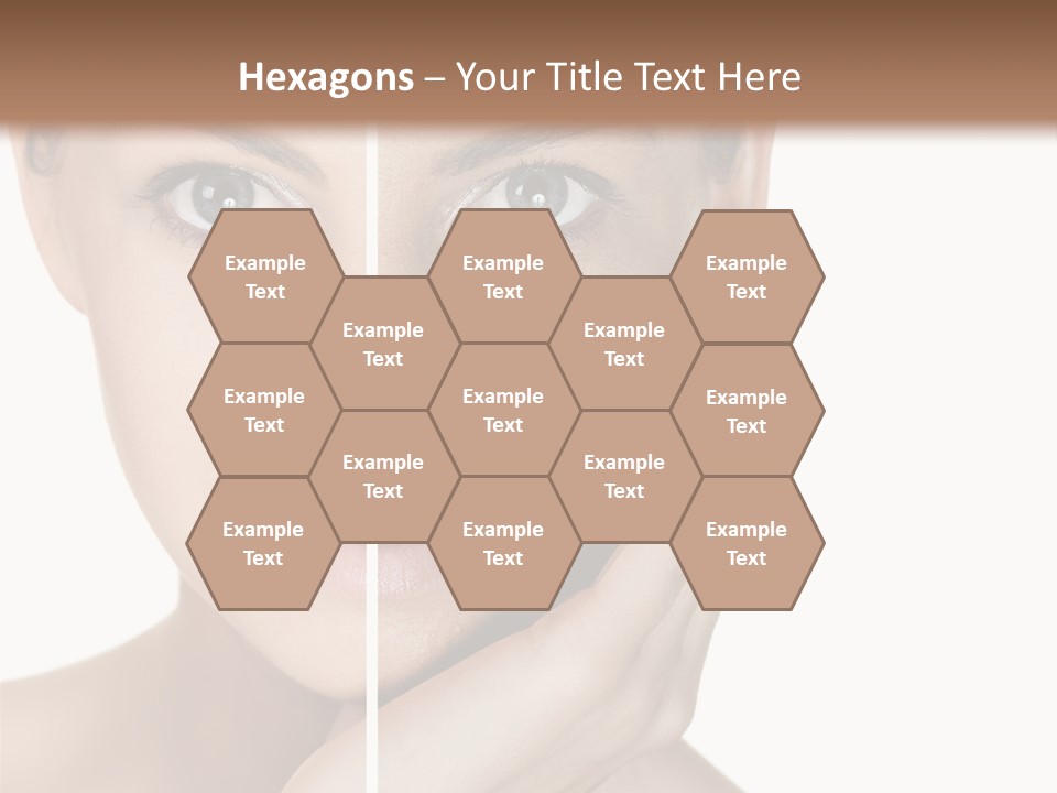 A Beautiful Woman With Blue Eyes Is Posing For The Camera PowerPoint Template