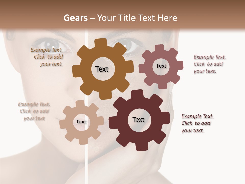 A Beautiful Woman With Blue Eyes Is Posing For The Camera PowerPoint Template