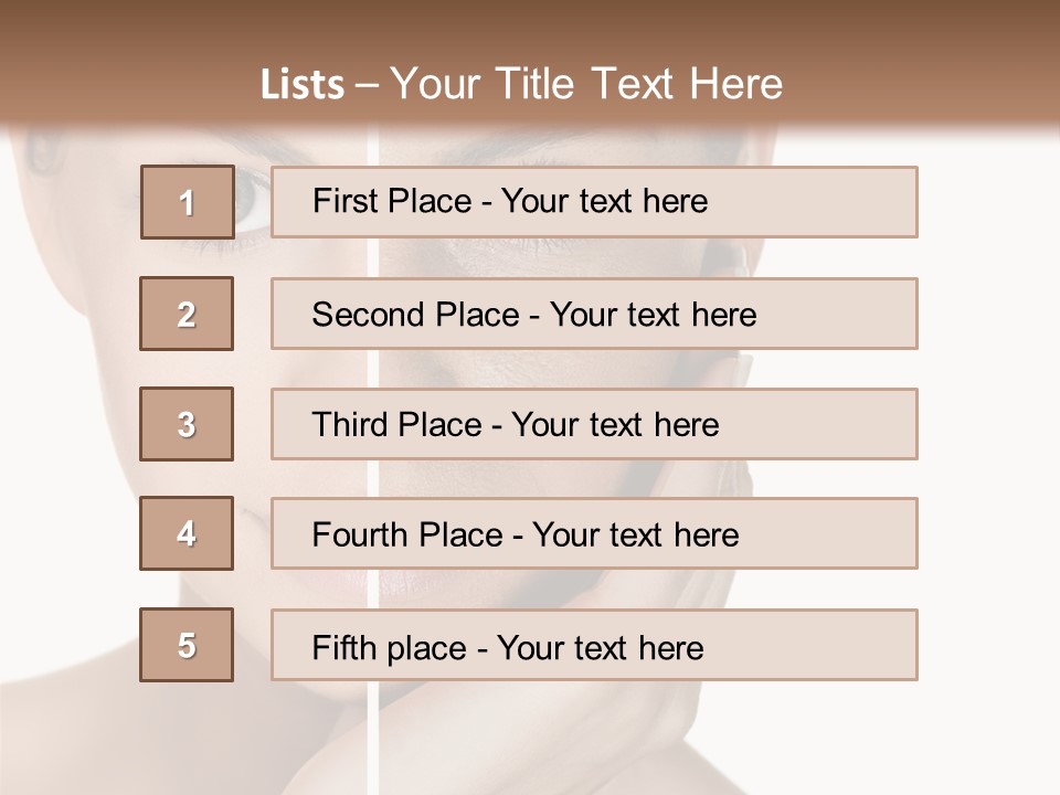 A Beautiful Woman With Blue Eyes Is Posing For The Camera PowerPoint Template