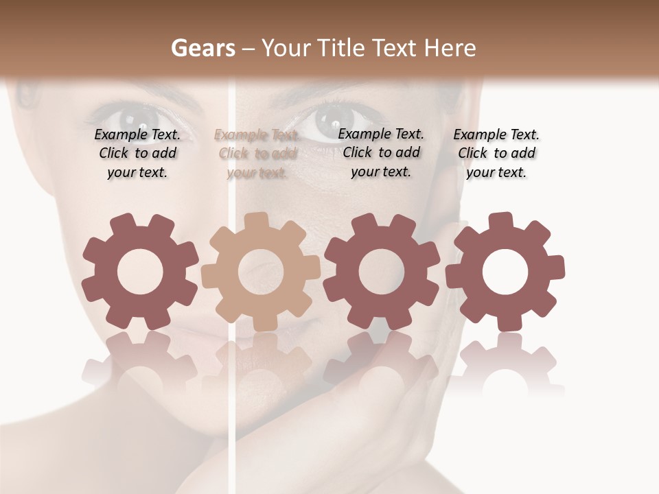 A Beautiful Woman With Blue Eyes Is Posing For The Camera PowerPoint Template