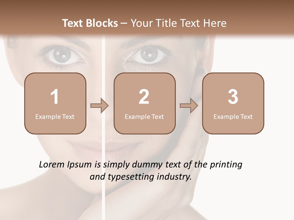 A Beautiful Woman With Blue Eyes Is Posing For The Camera PowerPoint Template