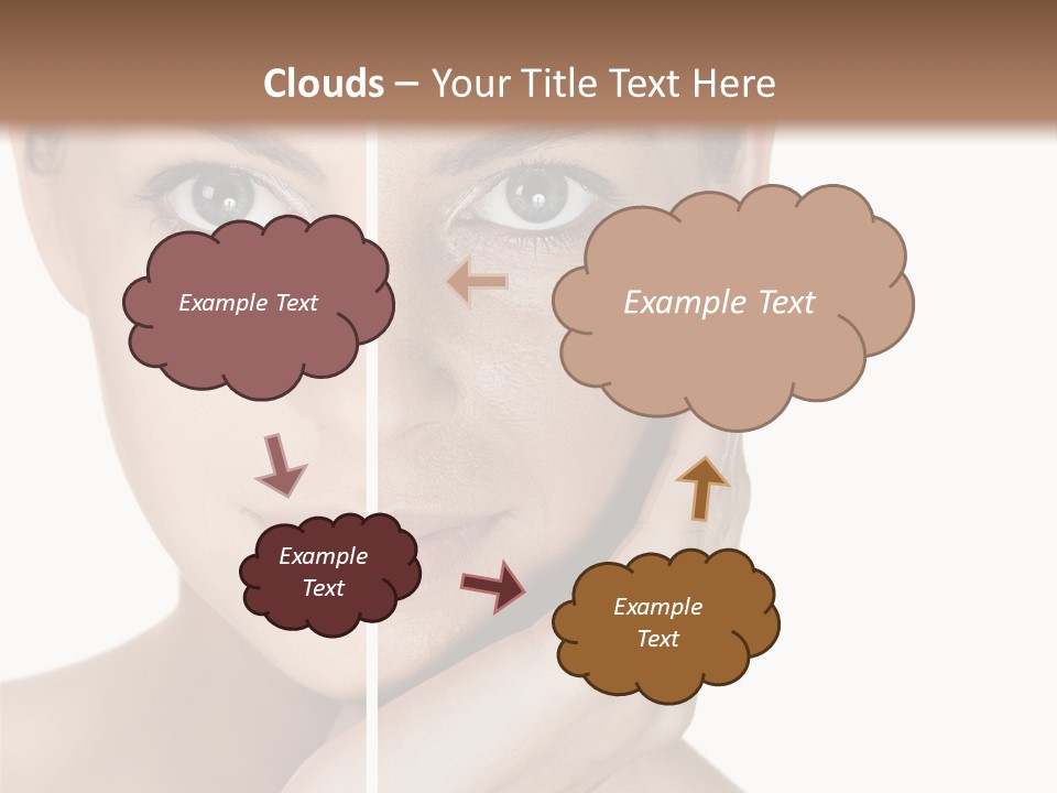 A Beautiful Woman With Blue Eyes Is Posing For The Camera PowerPoint Template