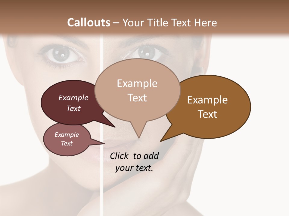 A Beautiful Woman With Blue Eyes Is Posing For The Camera PowerPoint Template