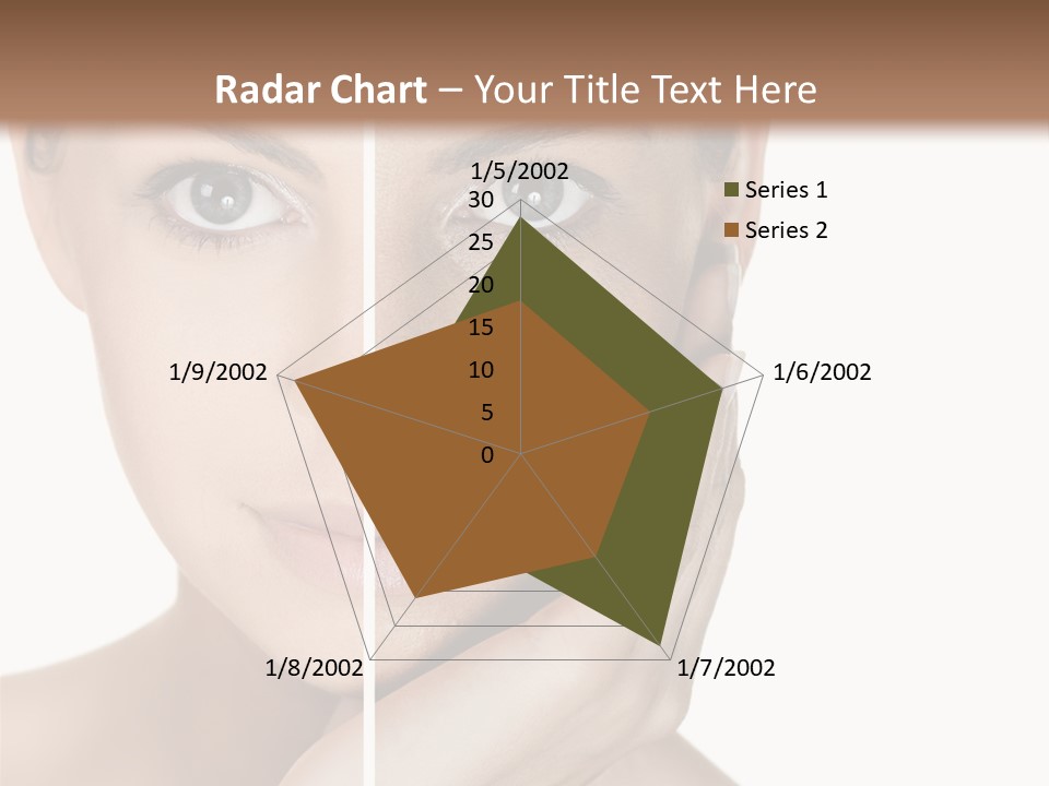 A Beautiful Woman With Blue Eyes Is Posing For The Camera PowerPoint Template