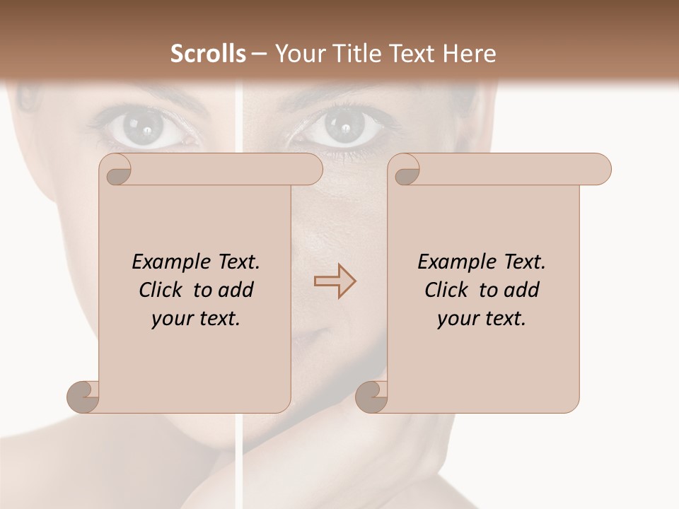 A Beautiful Woman With Blue Eyes Is Posing For The Camera PowerPoint Template