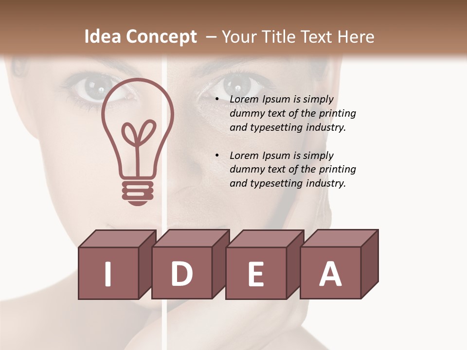 A Beautiful Woman With Blue Eyes Is Posing For The Camera PowerPoint Template