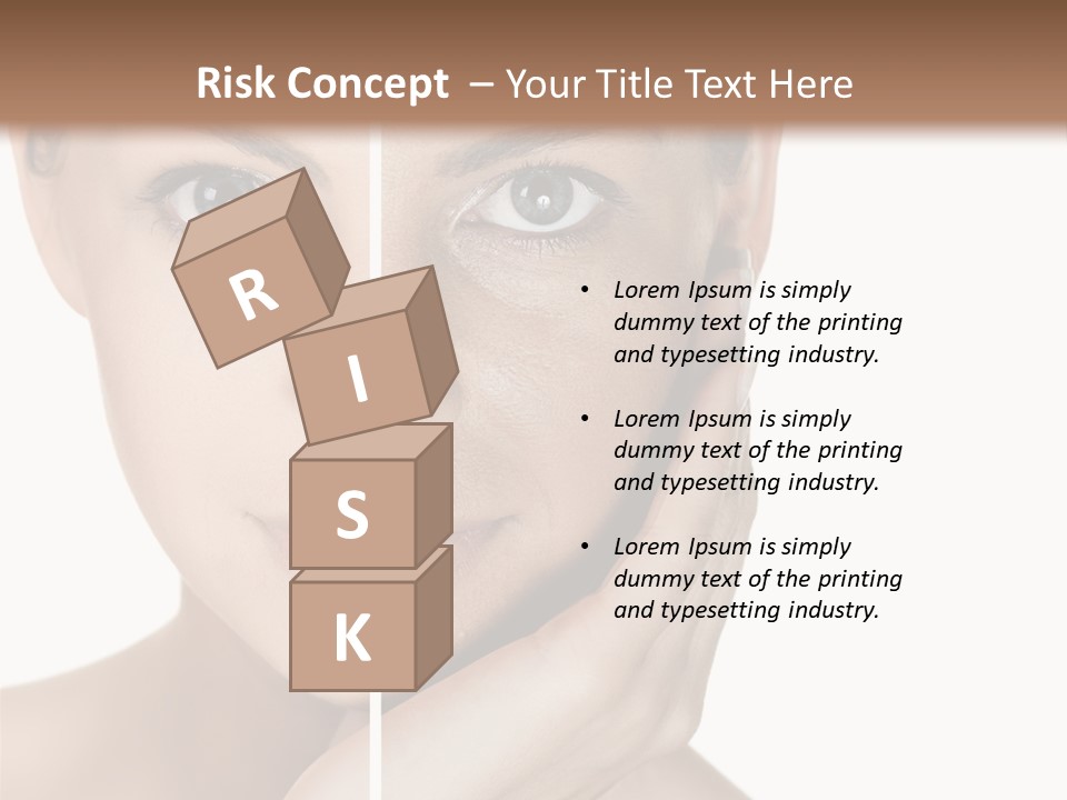 A Beautiful Woman With Blue Eyes Is Posing For The Camera PowerPoint Template