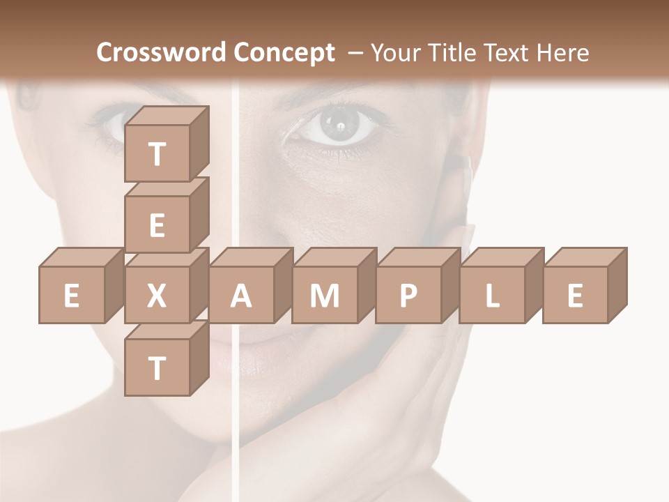 A Beautiful Woman With Blue Eyes Is Posing For The Camera PowerPoint Template