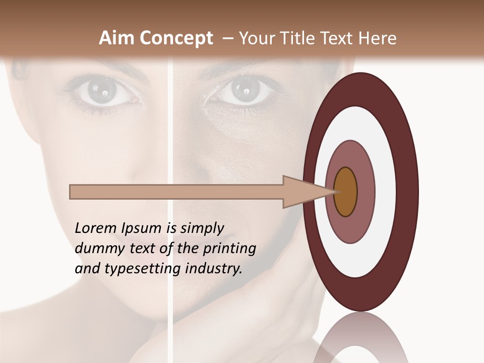 A Beautiful Woman With Blue Eyes Is Posing For The Camera PowerPoint Template