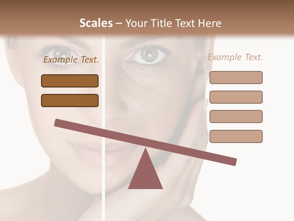 A Beautiful Woman With Blue Eyes Is Posing For The Camera PowerPoint Template