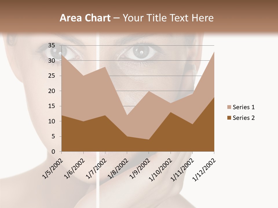 A Beautiful Woman With Blue Eyes Is Posing For The Camera PowerPoint Template