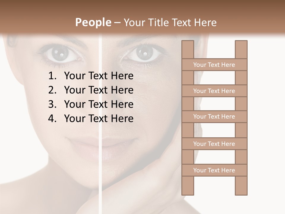 A Beautiful Woman With Blue Eyes Is Posing For The Camera PowerPoint Template