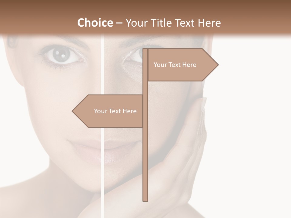 A Beautiful Woman With Blue Eyes Is Posing For The Camera PowerPoint Template