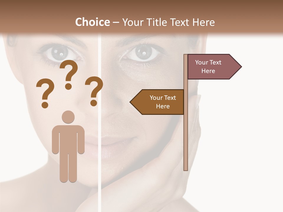 A Beautiful Woman With Blue Eyes Is Posing For The Camera PowerPoint Template