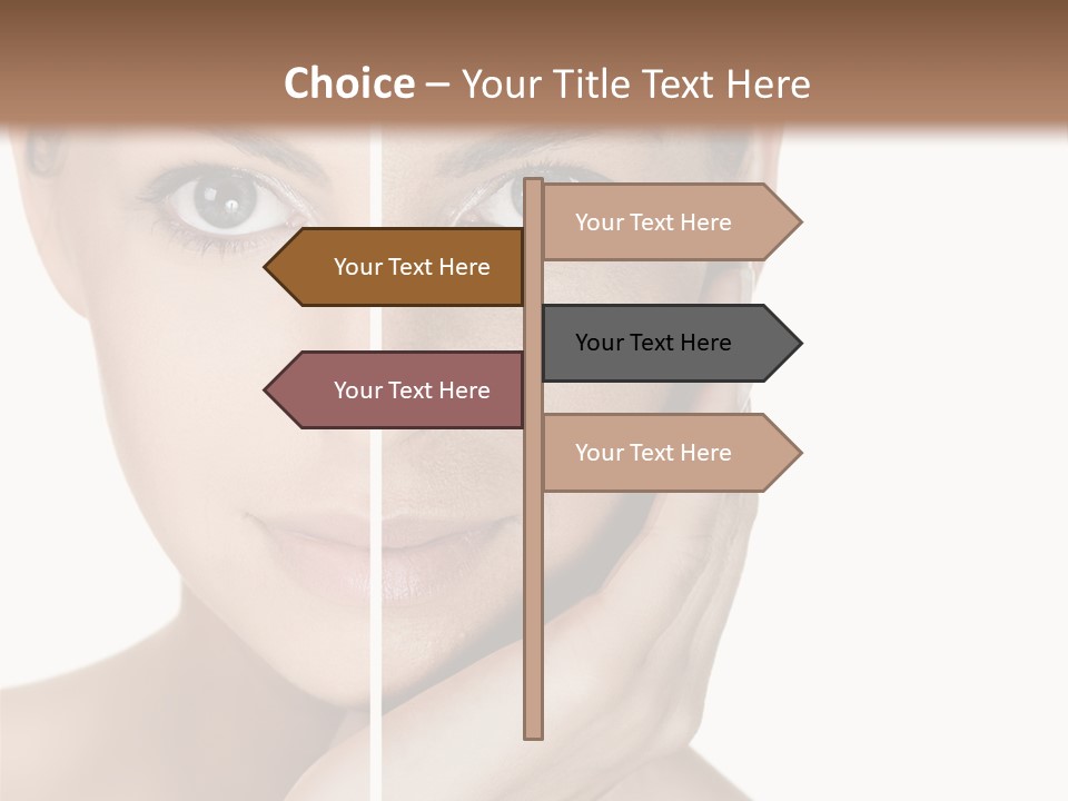 A Beautiful Woman With Blue Eyes Is Posing For The Camera PowerPoint Template