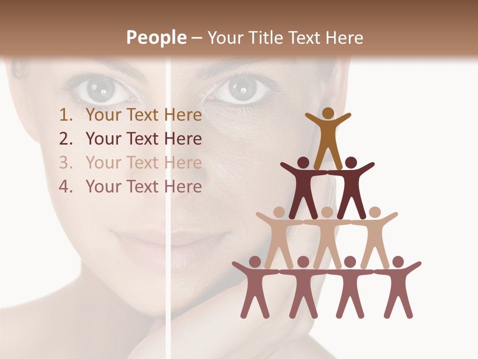 A Beautiful Woman With Blue Eyes Is Posing For The Camera PowerPoint Template