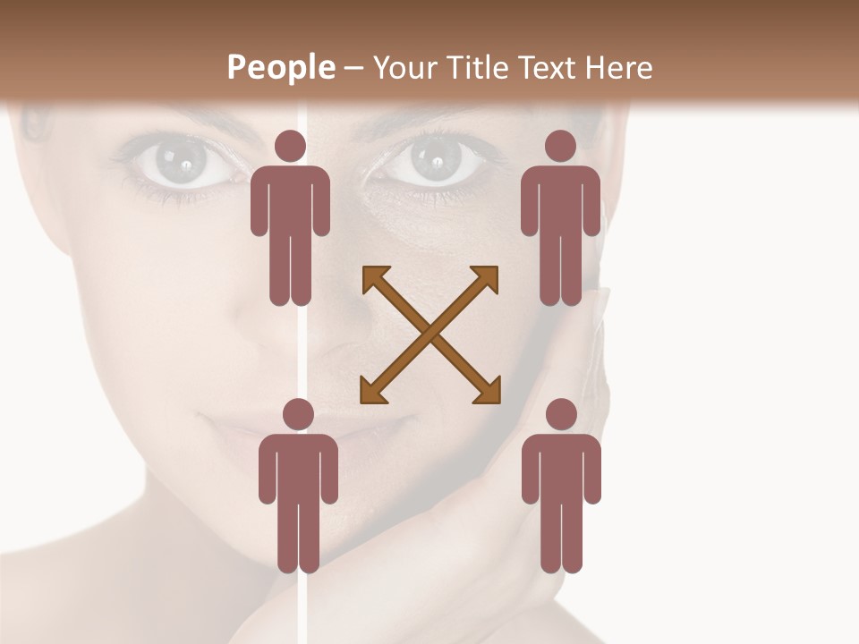 A Beautiful Woman With Blue Eyes Is Posing For The Camera PowerPoint Template