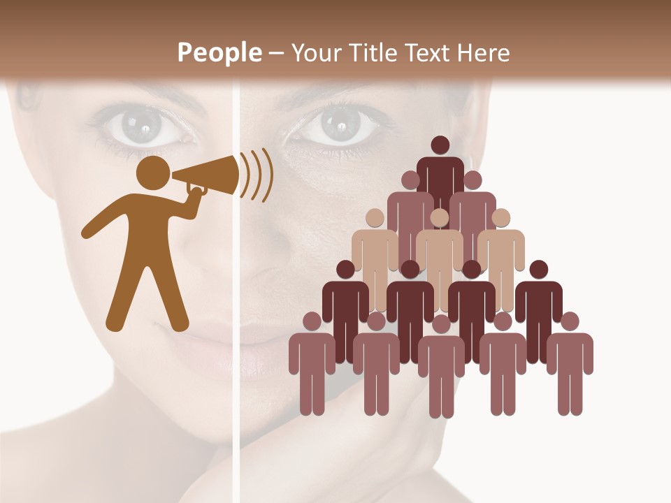 A Beautiful Woman With Blue Eyes Is Posing For The Camera PowerPoint Template