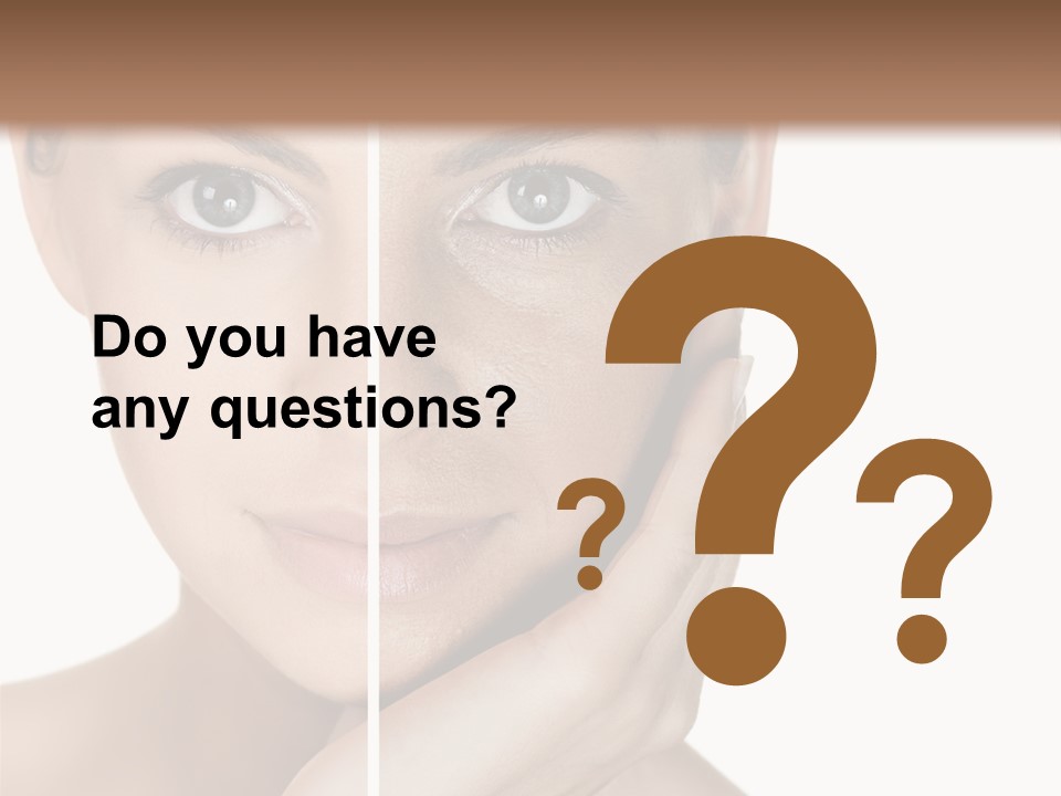 A Beautiful Woman With Blue Eyes Is Posing For The Camera PowerPoint Template