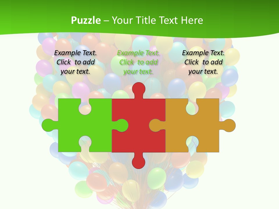 A Bunch Of Balloons In The Air With A Green Background PowerPoint Template