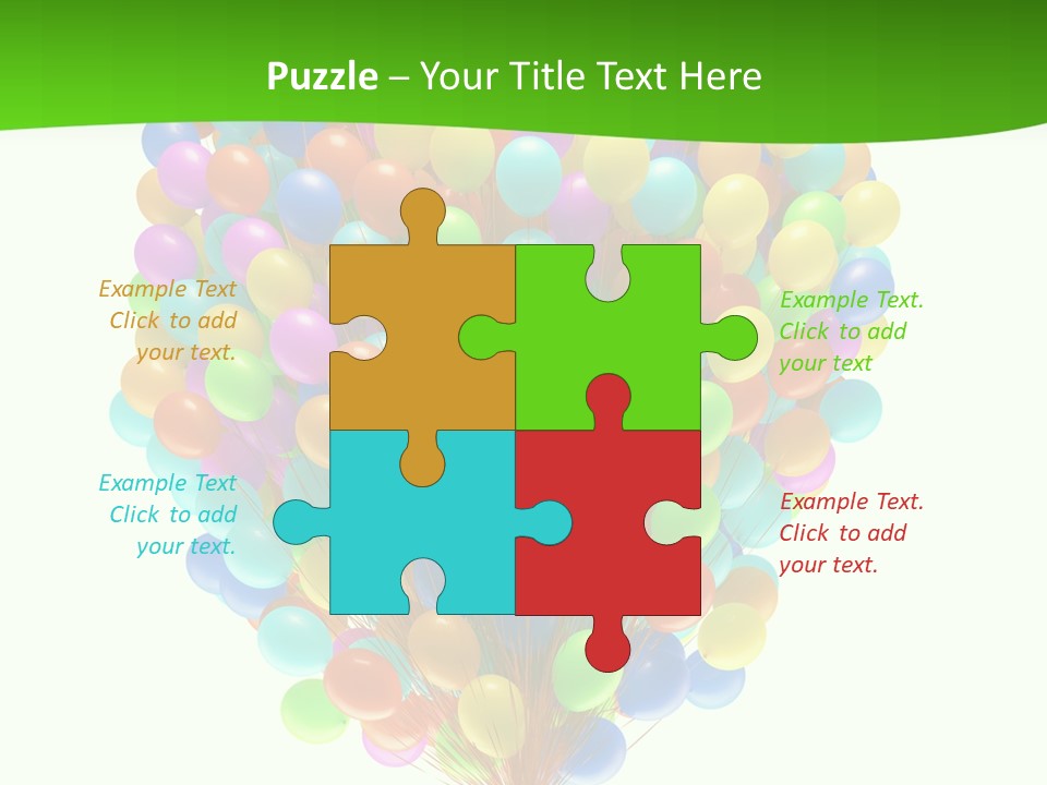 A Bunch Of Balloons In The Air With A Green Background PowerPoint Template